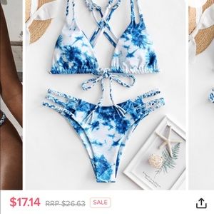 Tie Dye Braided cross Cross Bikink